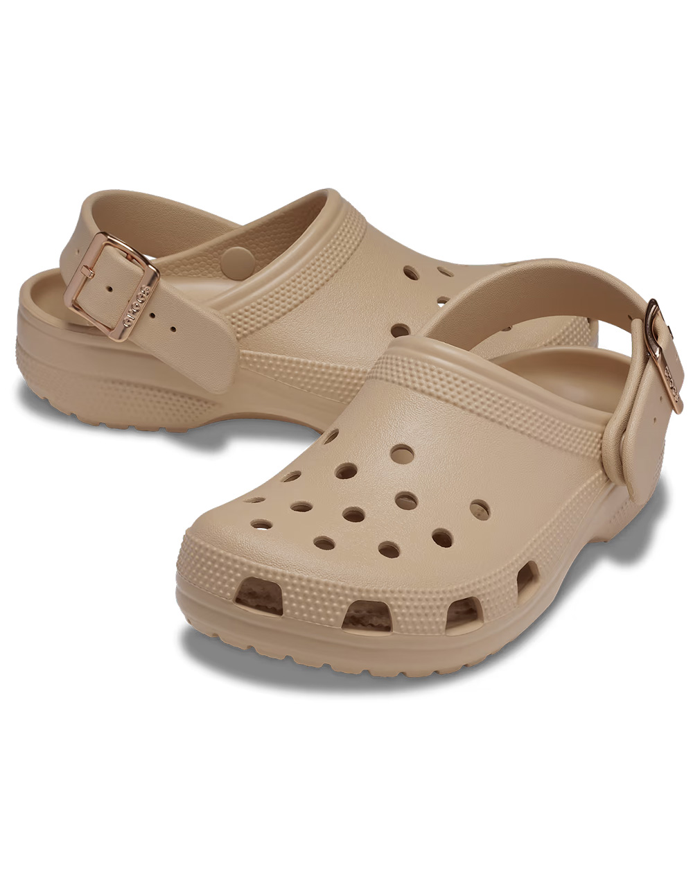 CROCS Classic Metallic Buckle Clogs - BLUSH