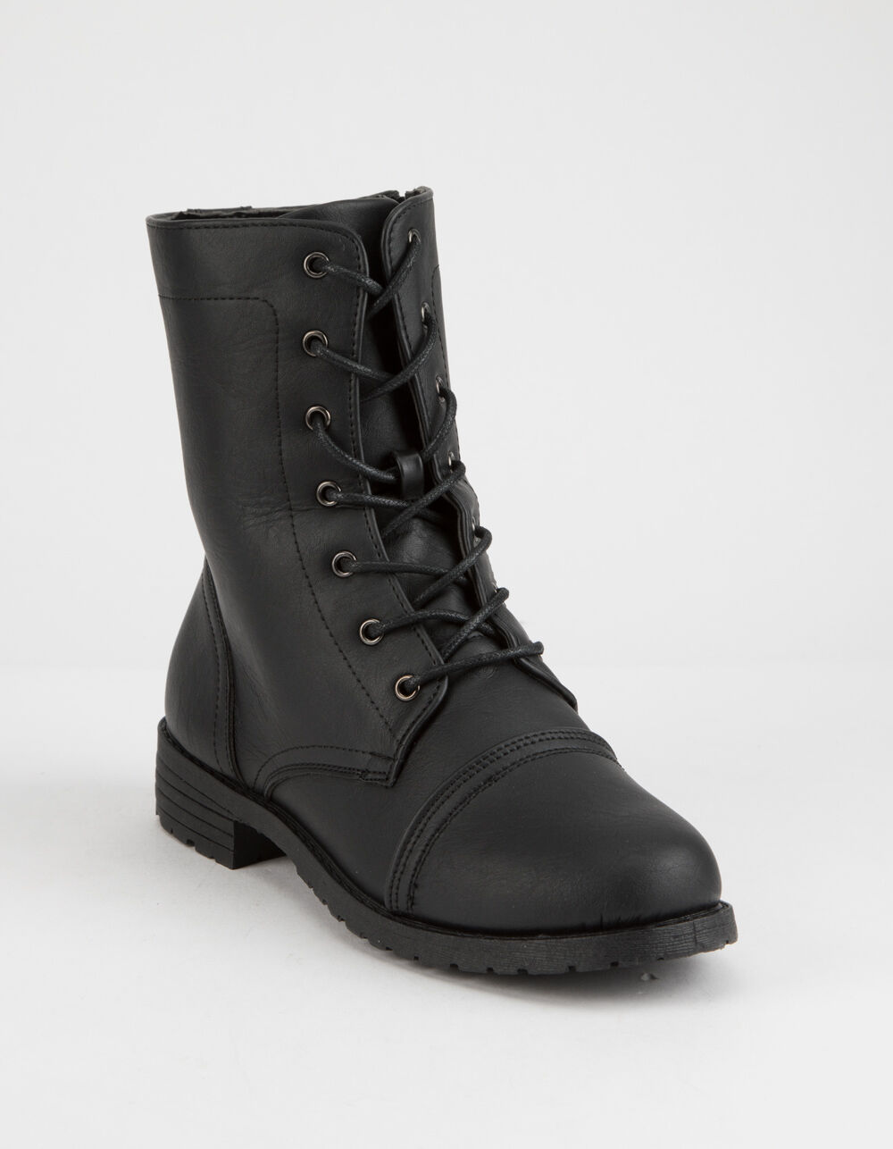 WILD DIVA Lace Up Black Womens Combat Boots - BLACK | Tillys