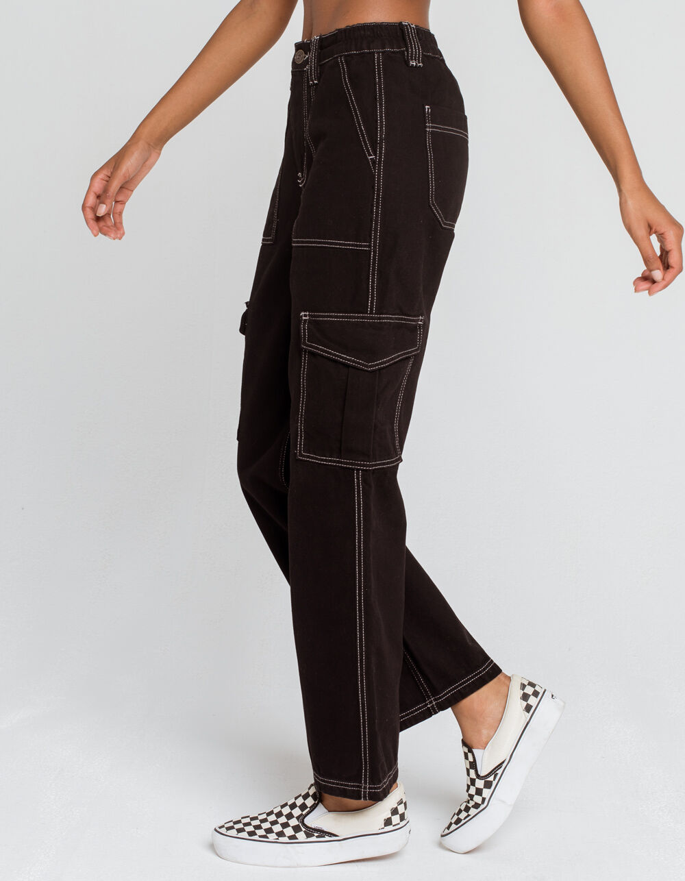 BDG Urban Outfitters Contrast Stitch Womens Black Skate Jeans BLACK