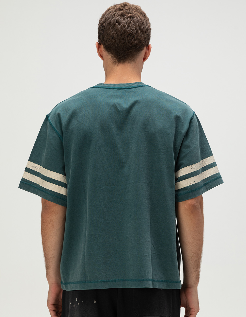 RSQ Mens Jersey Boxy Tee - DK GREEN
