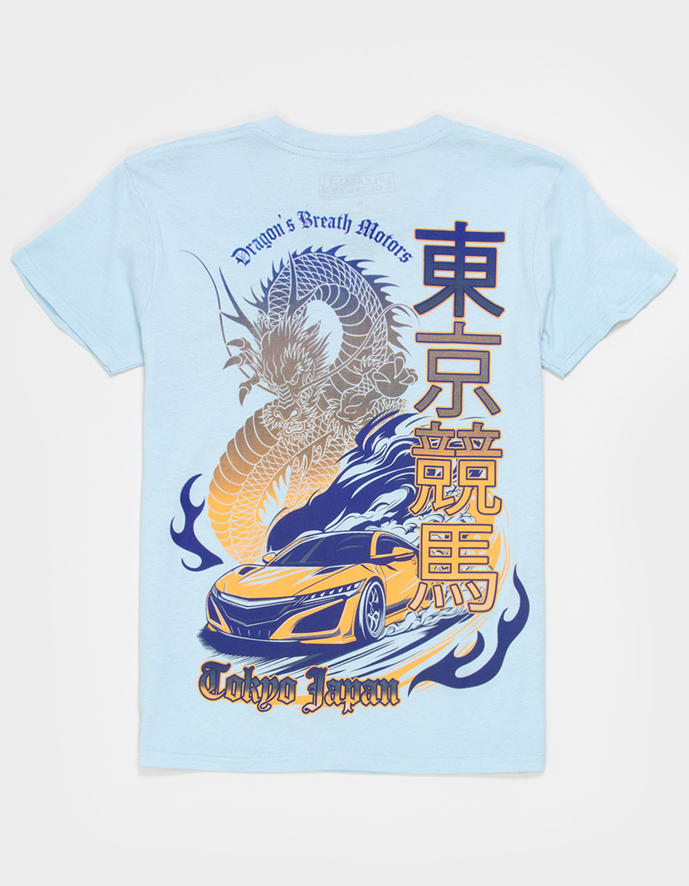 PLEASANT GETAWAY Large Dragon Boys Tee - LIGHT BLUE