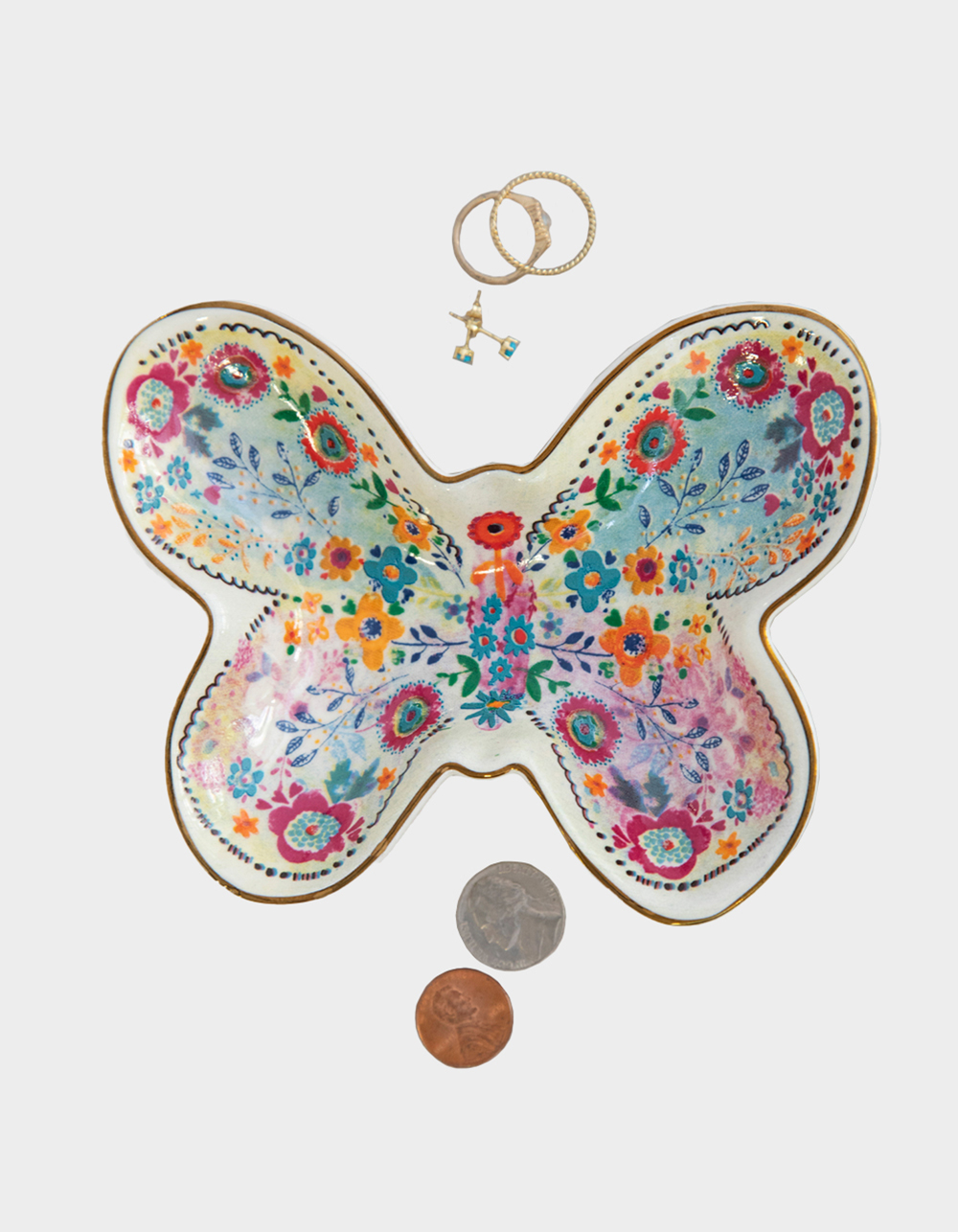 NATURAL LIFE Butterfly Trinket Bowl - MULTI