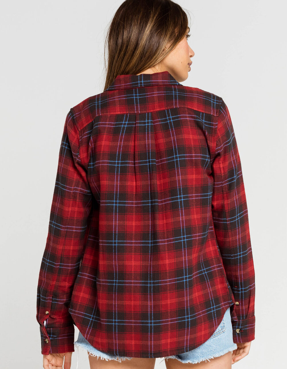 BRIXTON Bowery Womens Red Flannel Shirt RED COMBO Tillys