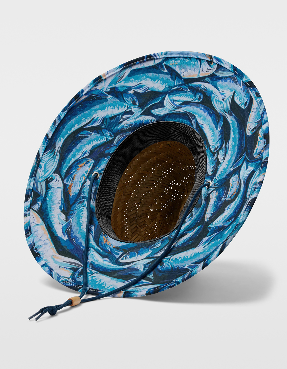 HEMLOCK HAT CO. Blue Fish Lifeguard Straw Hat - NATURAL