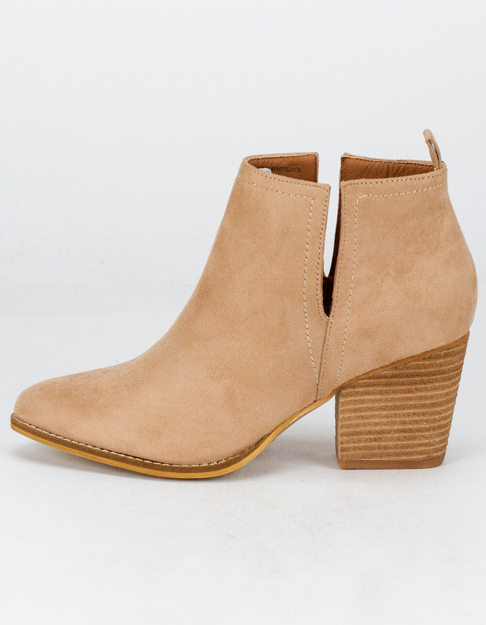 BEAST FASHION Faux Suede Chop Out Womens Taupe Booties TAUPE Tillys
