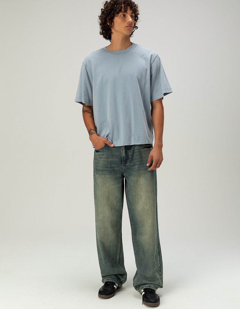 RSQ Mens Baggy Jeans - MEDIUM STONE