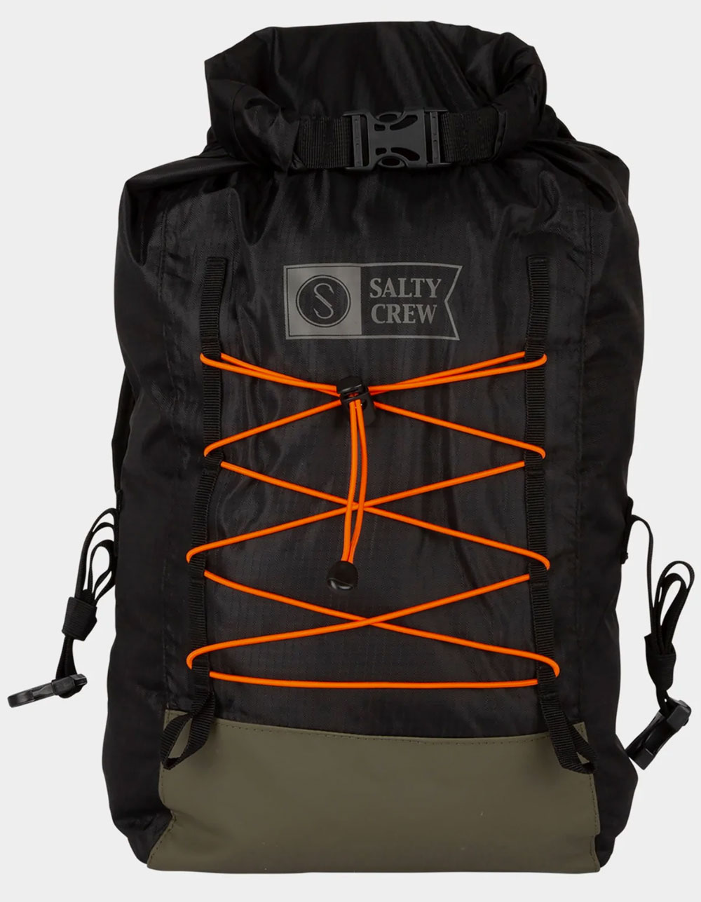 SALTY CREW Thrill Seeker Black Roll Top Backpack - BLACK