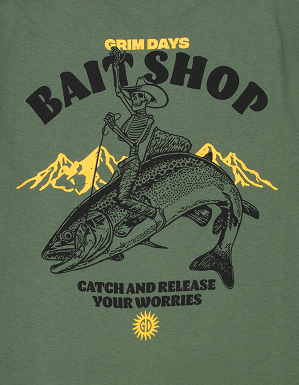 GRIM DAYS Bait Shop Mens Tee - MILITARY