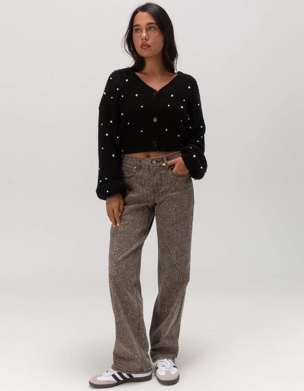 WEST OF MELROSE Pearl Womens Cardigan - BLACK