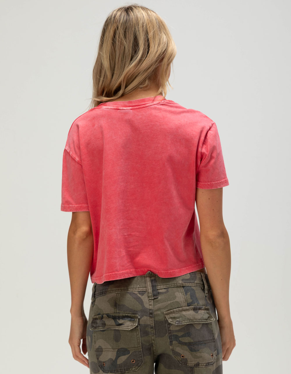 CHICKA-D Indiana University Short 'n Sweet Womens Crop Tee - RED