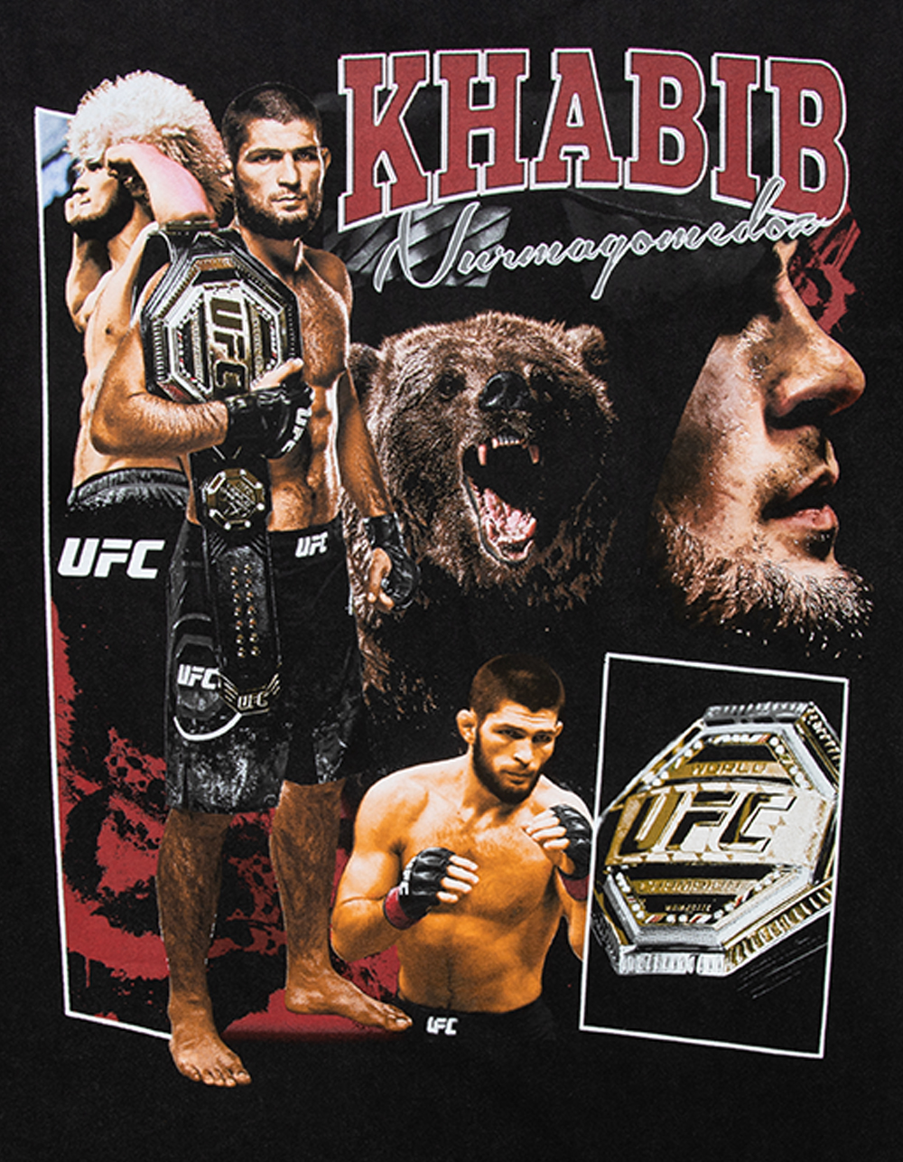 UFC The Eagle Khabib Nurmagomedov Mens Boxy Tee - BLACK