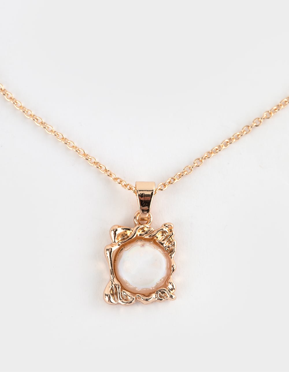 FULL TILT Dainty Iridescent Stone Necklace - GOLD