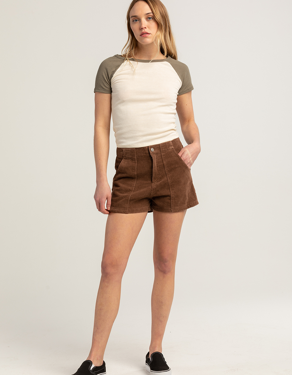 FULL TILT Womens Raglan Tee OLIVE Tillys