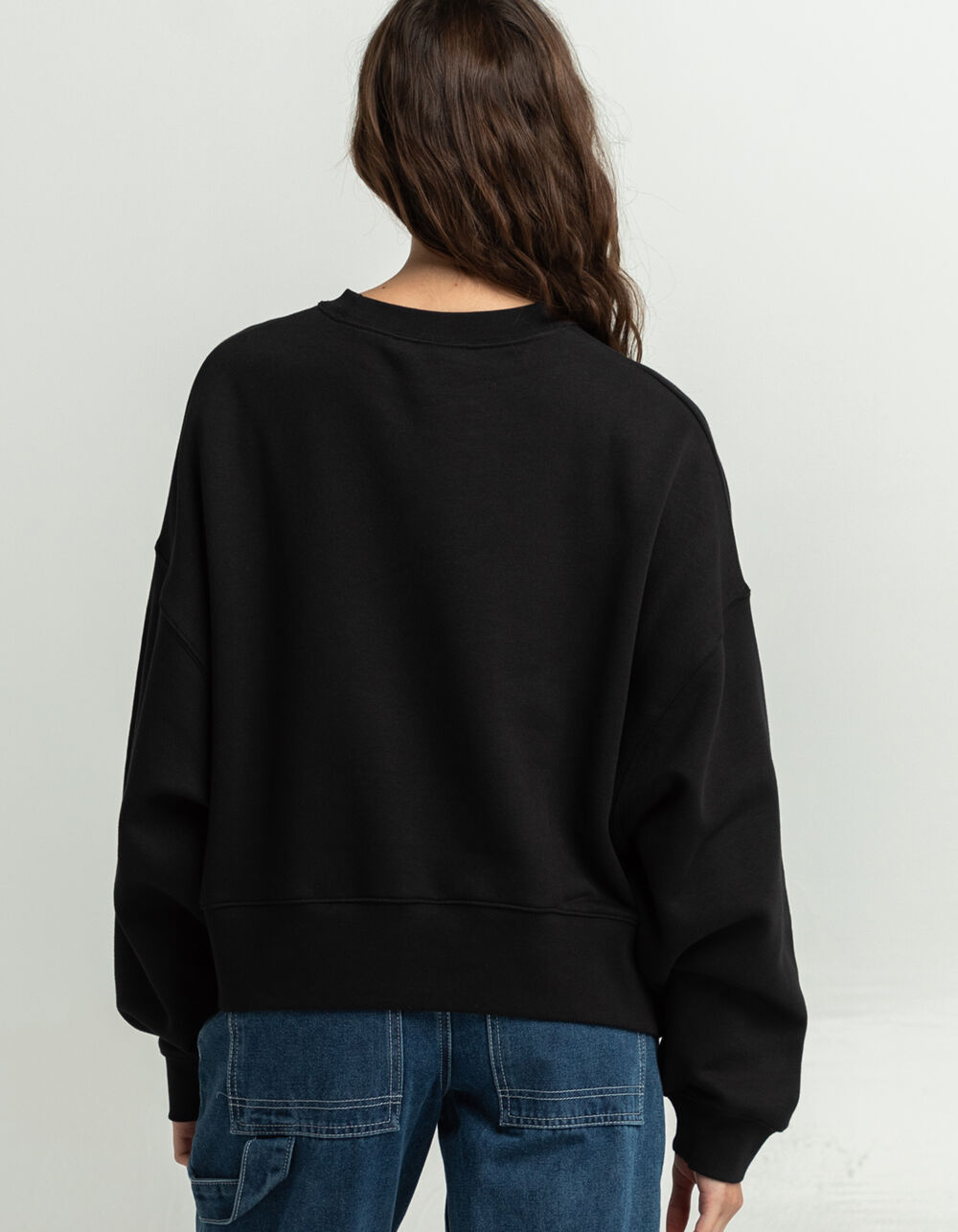 NIKE Sportswear Essentials Womens Oversized Crew Sweatshirt - BLACK ...