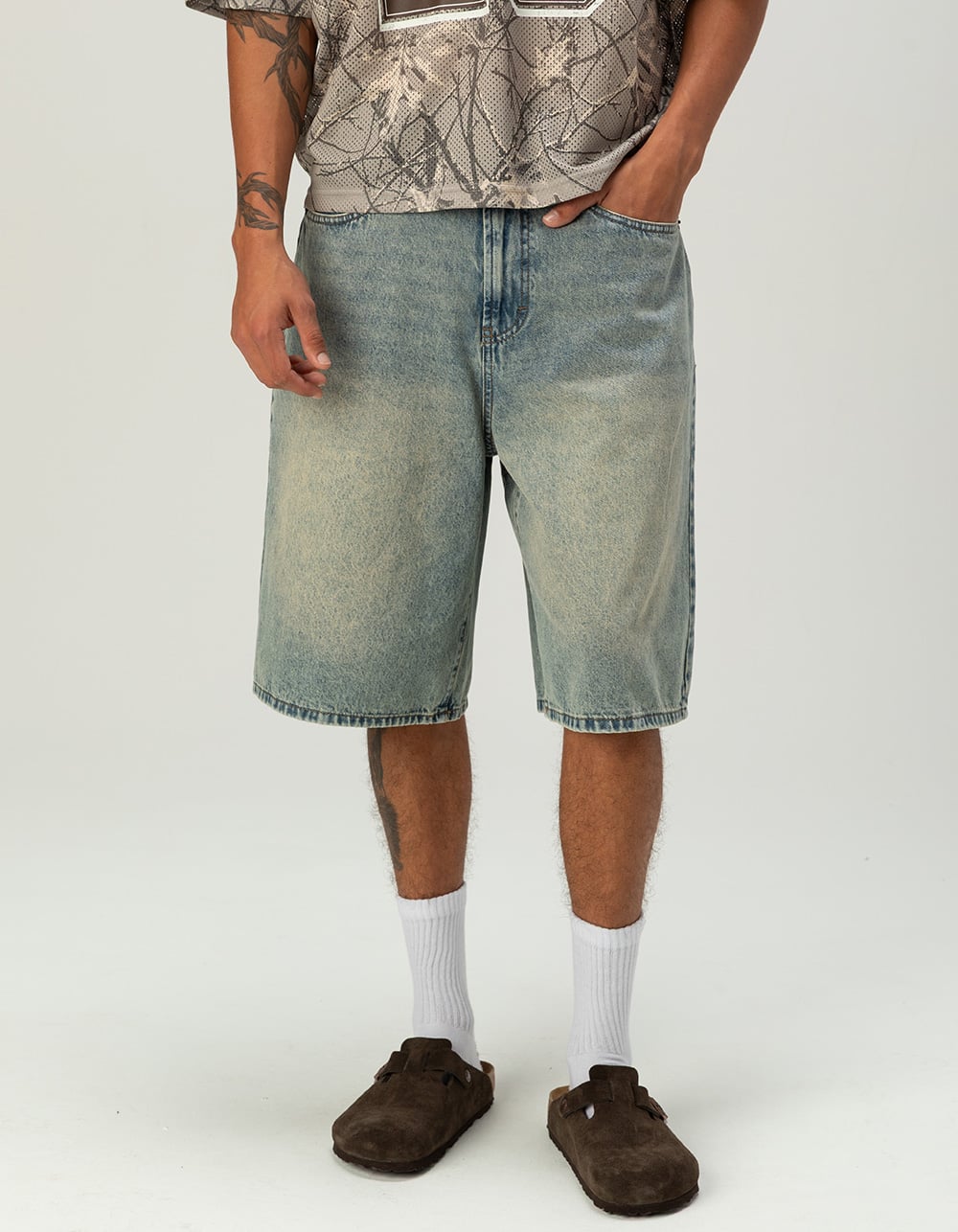 RSQ Mens Baggy Jorts - LIGHT WASH