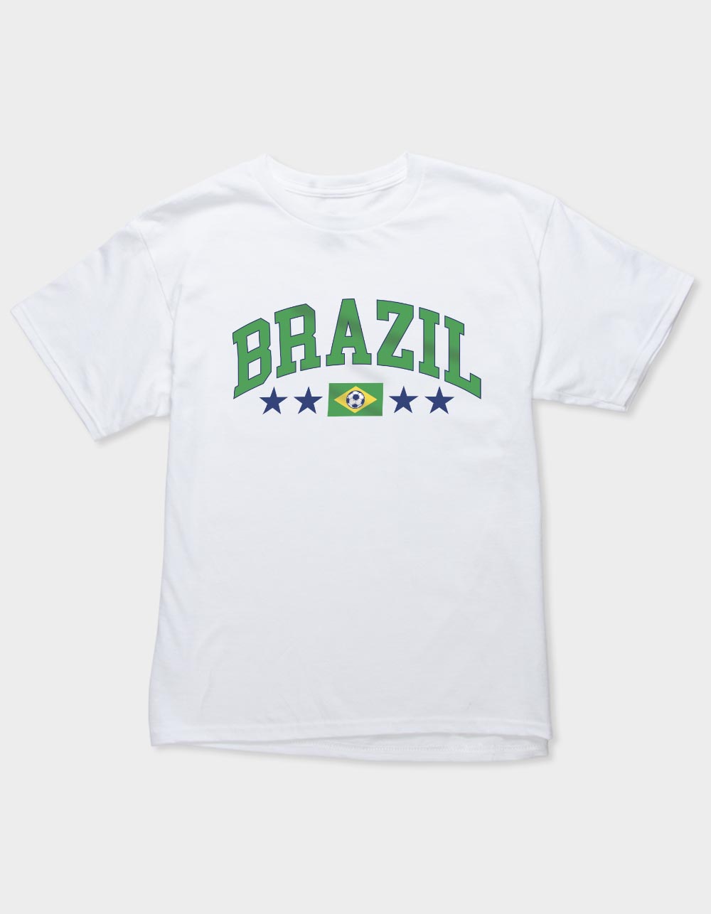 BRAZIL Flag Soccer Unisex Kids Tee - WHITE