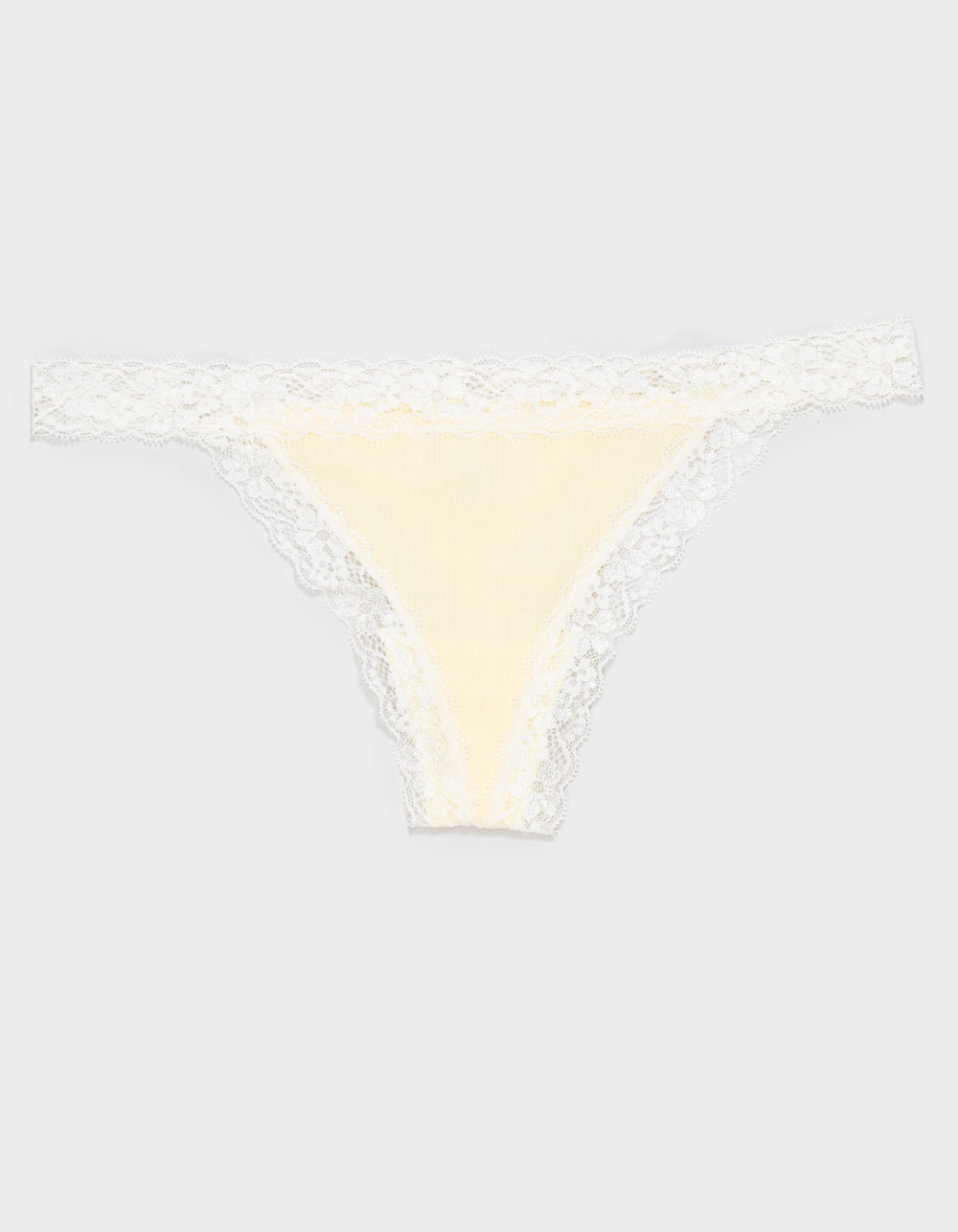 FULL TILT Rib Lace Trim Thong