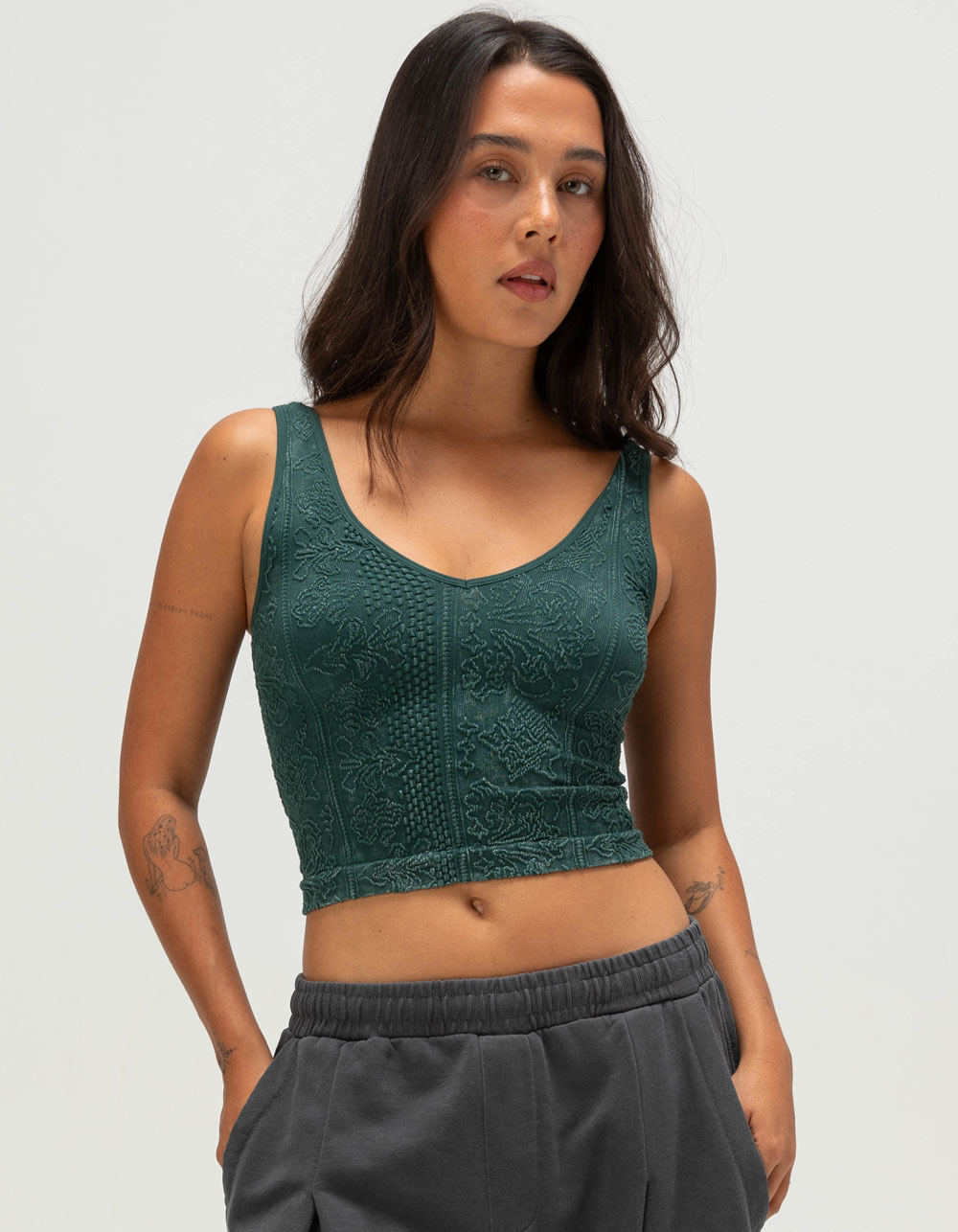 BDG Urban Outfitters Tapestry Womens V-Neck Tank Top - GREEN