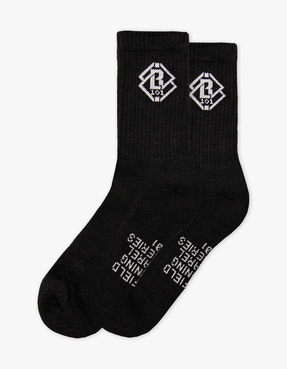 BASEBALL LIFESTYLE 101 6 Pack Boys Performance Crew Socks - BLACK