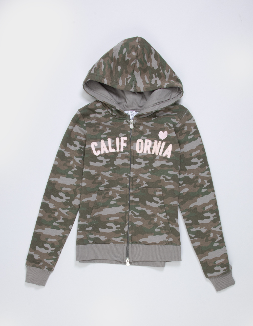 FULL TILT California CAMO Girls Zip-Up Hoodie