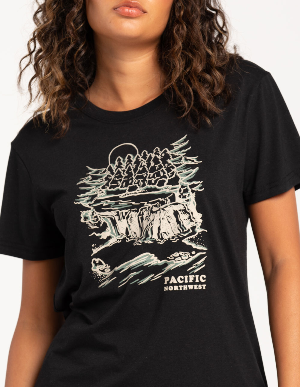 TENTREE Pacific Northwest Womens Tee - BLACK