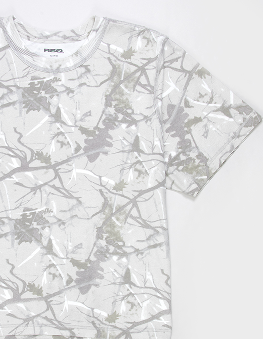 RSQ Mens Washed Boxy Tee - LIGHT CAMO