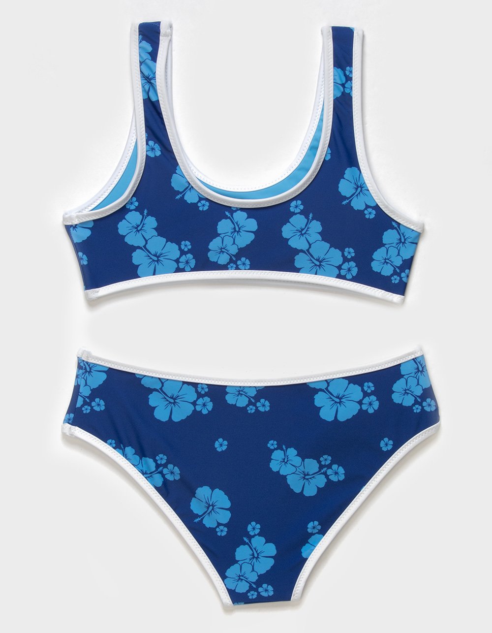 FULL TILT Reversible Girls Bralette Bikini Set - BLUE COMBO