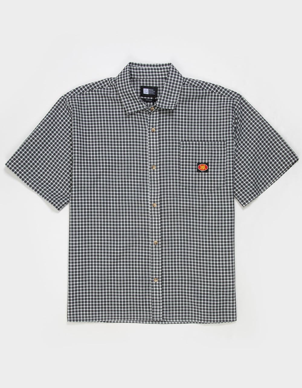 LIRA Plaid Mens Button Up Shirt - BLK/WHT