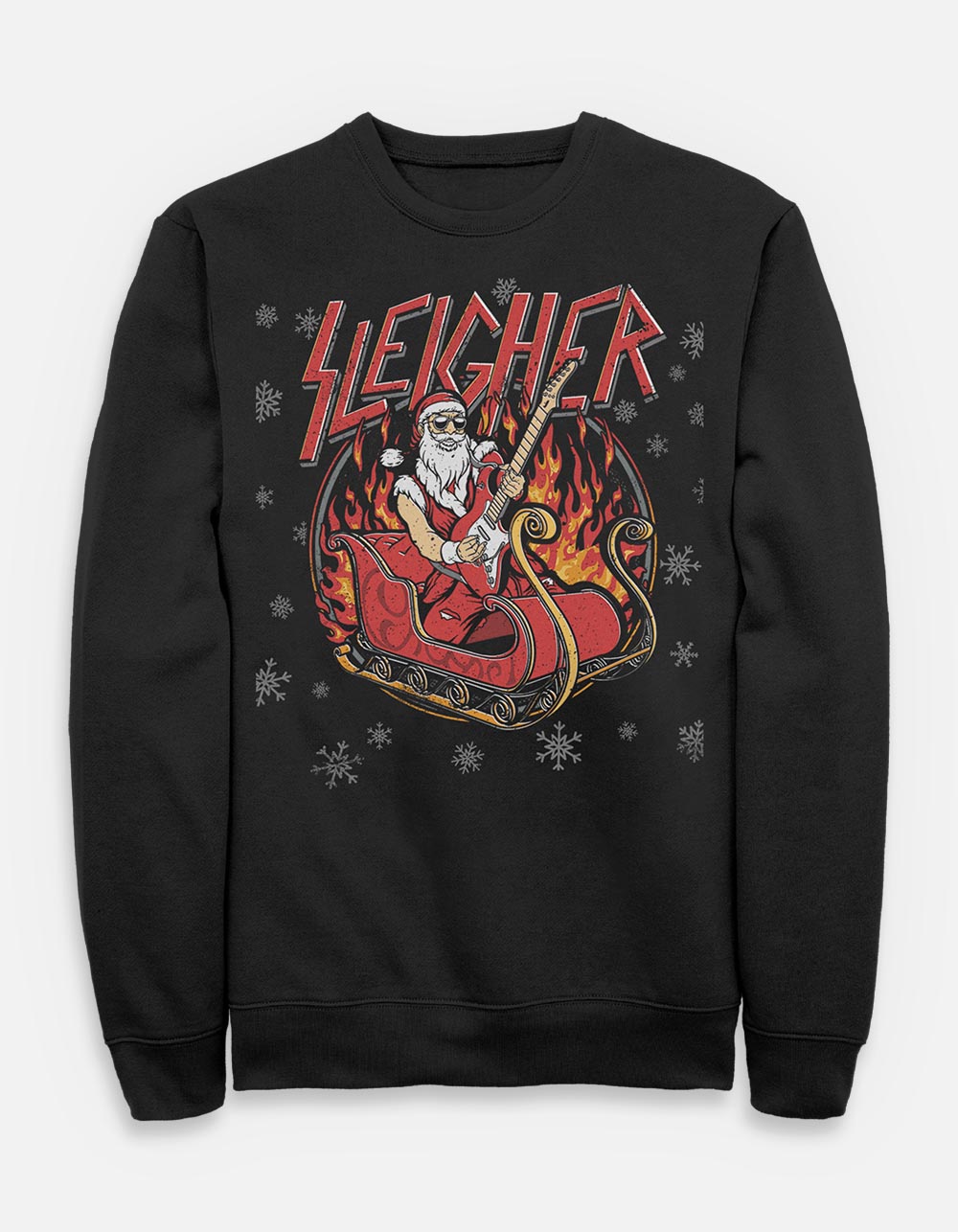 SLEIGH Santa Sleigher Unisex Crewneck Sweatshirt - BLACK