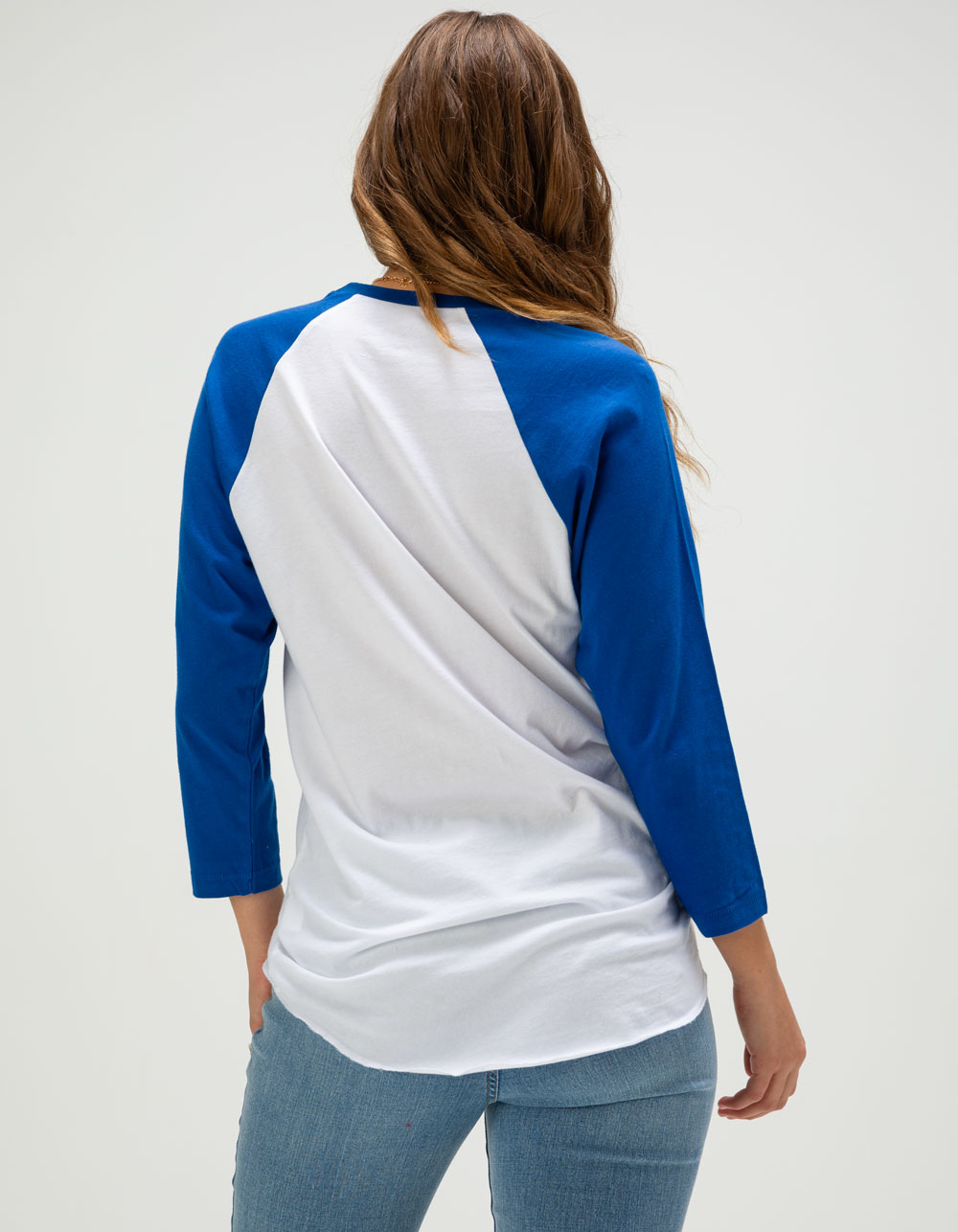 TINY TURNIP Los Angeles Dodgers Womens Raglan Tee - BLUE