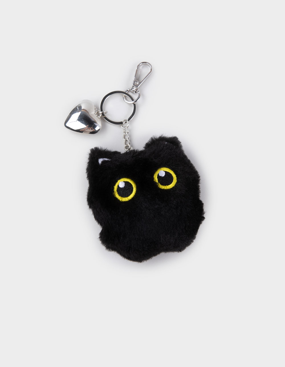 FULL TILT Plush Black Cat Bag Charm - BLACK