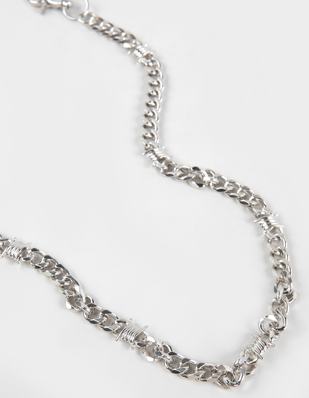 RSQ Cross Barbed Wire Wallet Chain - SILVER