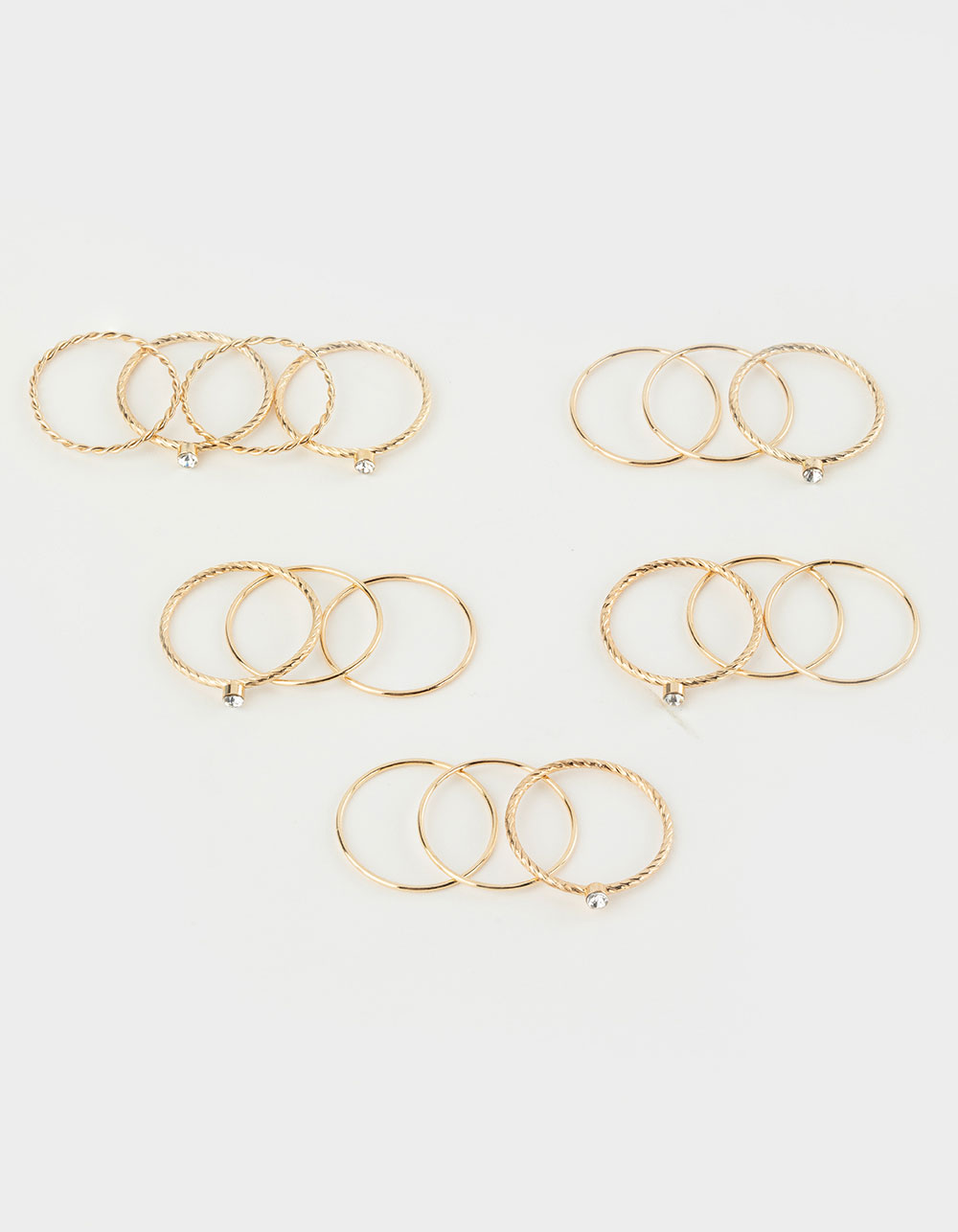 FULL TILT 16 Piece Dainty Ring Set - GOLD