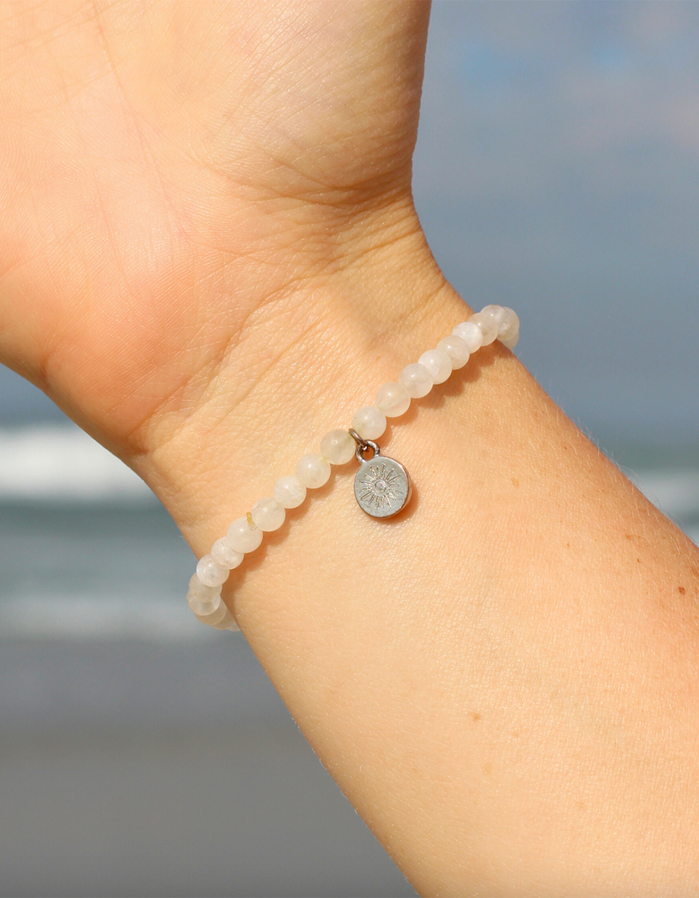 MAUKA Moonstone Gemstone Bracelet - WHITE