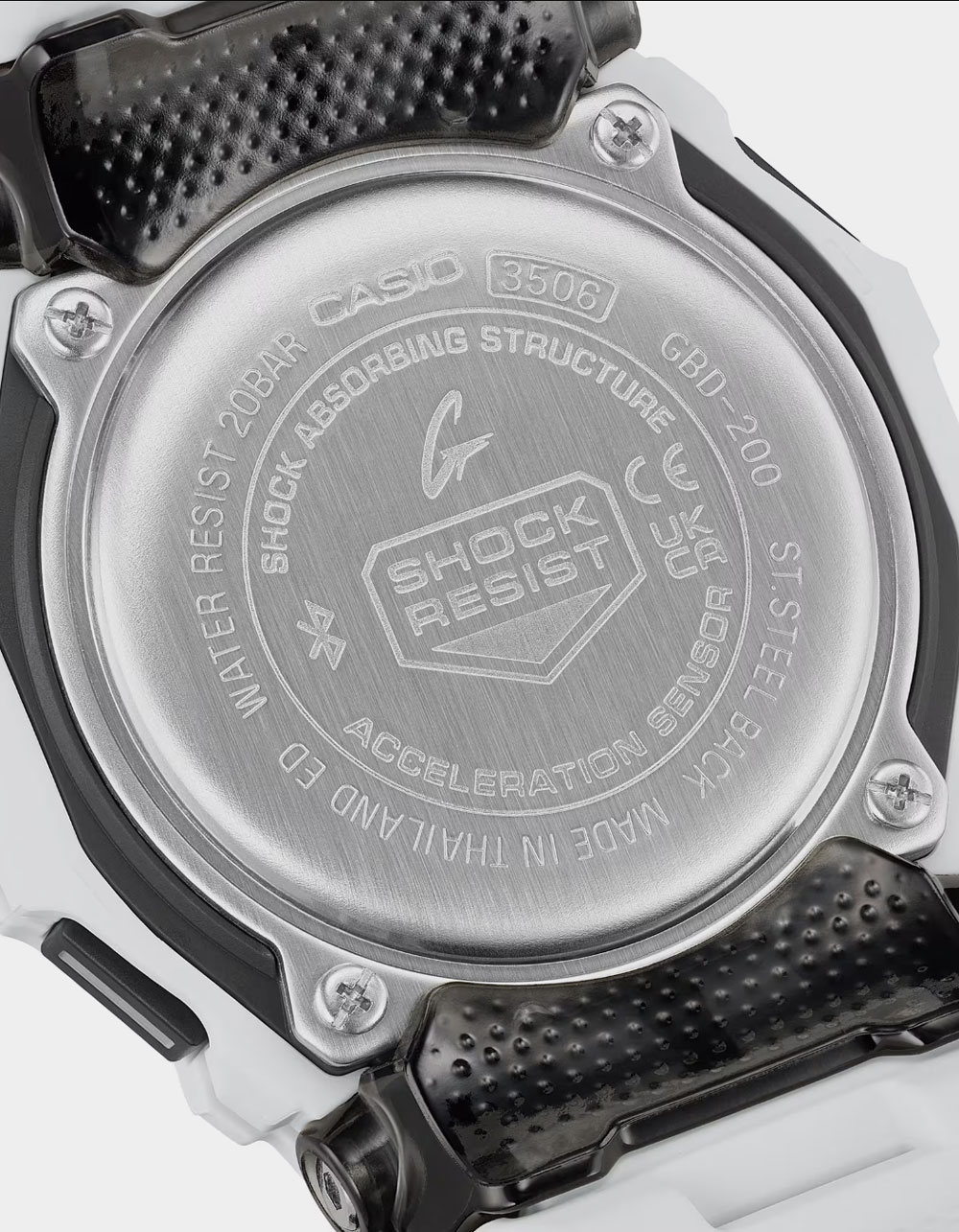 G-SHOCK GBD200-7 Watch - WHT/BLK