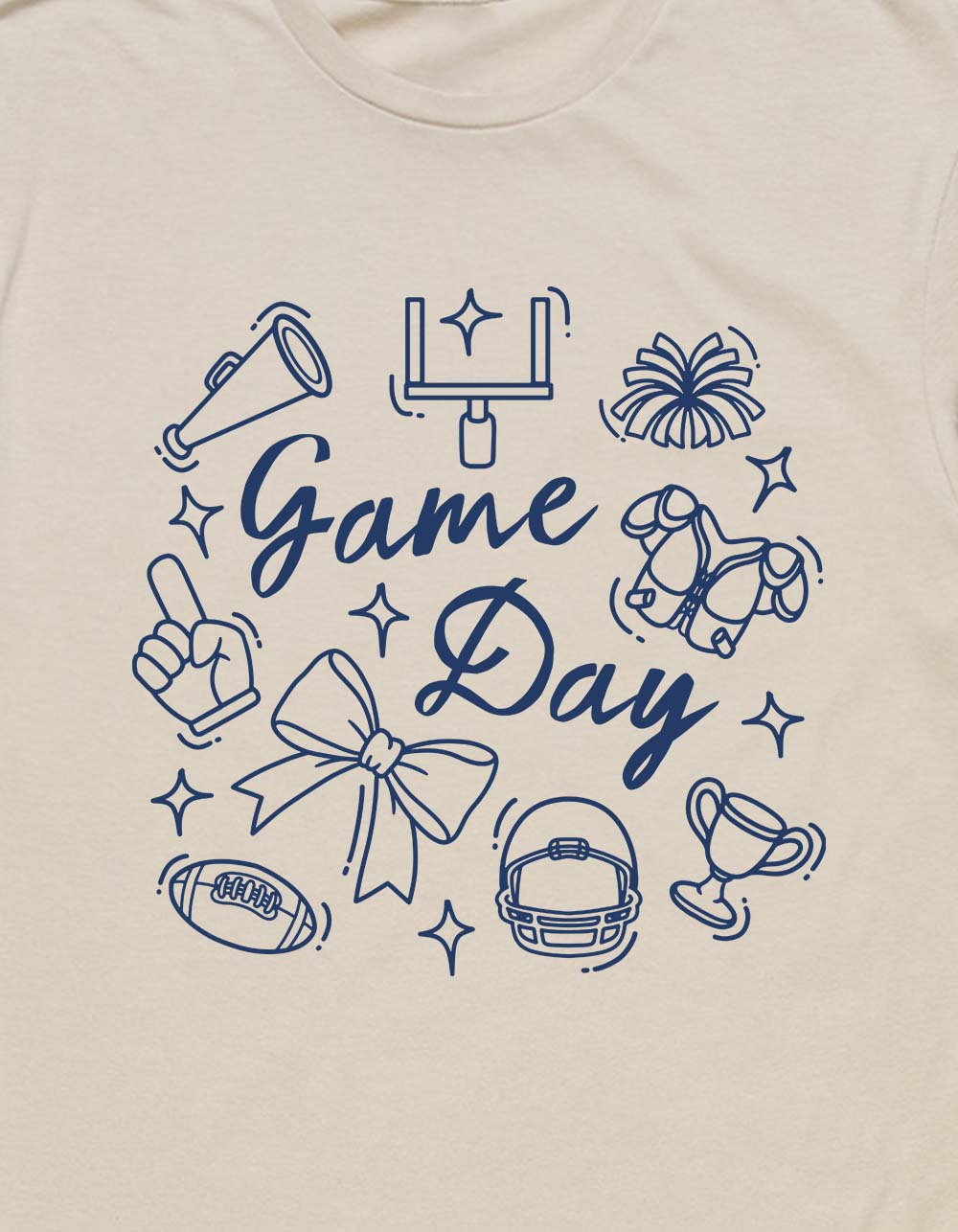 FOOTBALL Game Day Doodles Unisex Tee - SAND