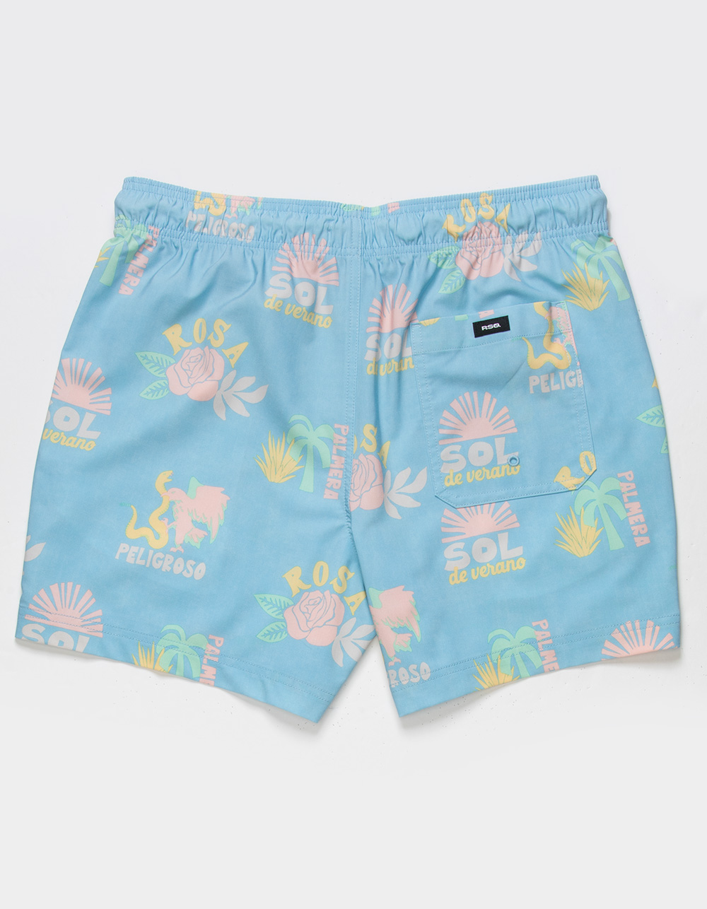 RSQ Mens Baja 5" Swim Shorts - LIGHT BLUE