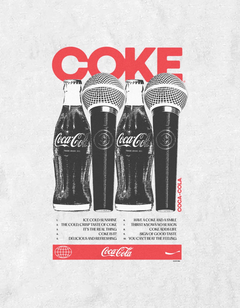 COCA-COLA Coke And Microphones Unisex Tee - WHITE