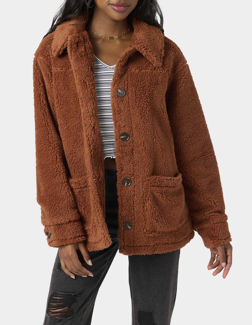 O'NEILL Huxlee Solid Womens Jacket - BROWN