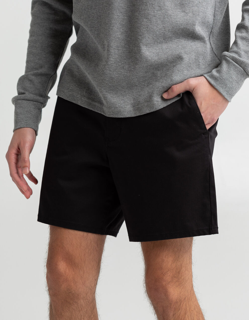 RSQ Mens Shorter 6" Chino Shorts - BLACK