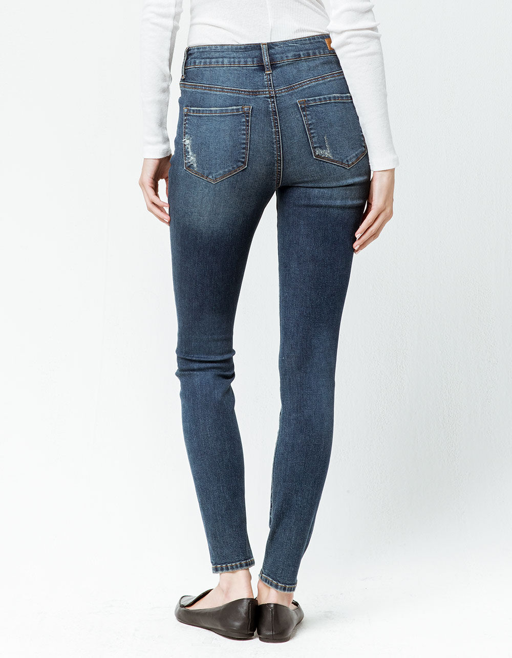 RSQ Manhattan High Rise Womens Ripped Skinny Jeans - DARK BLAST | Tillys