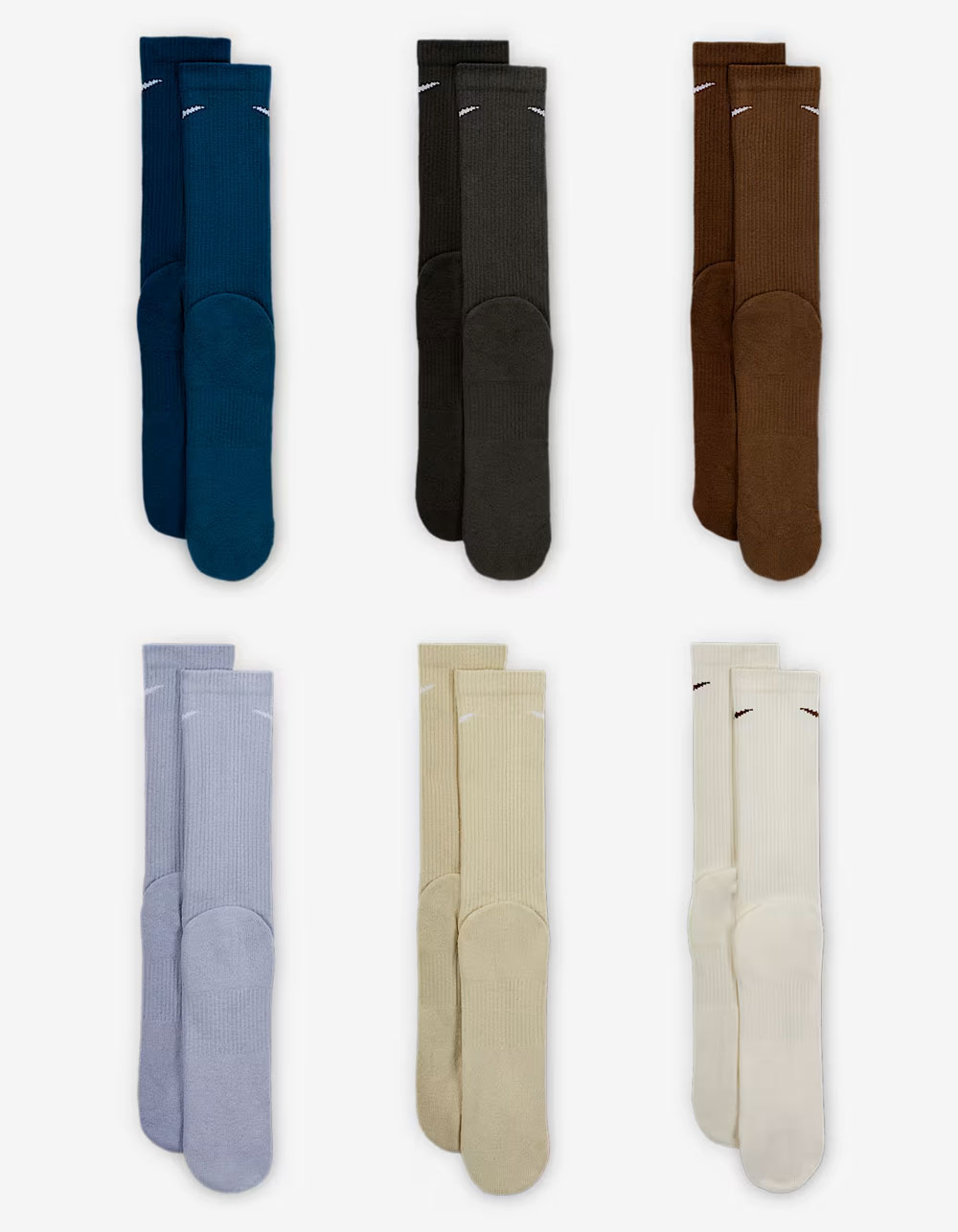 NIKE Everyday Plus Cushioned 6 Pack Crew Socks - NAVY COMBO