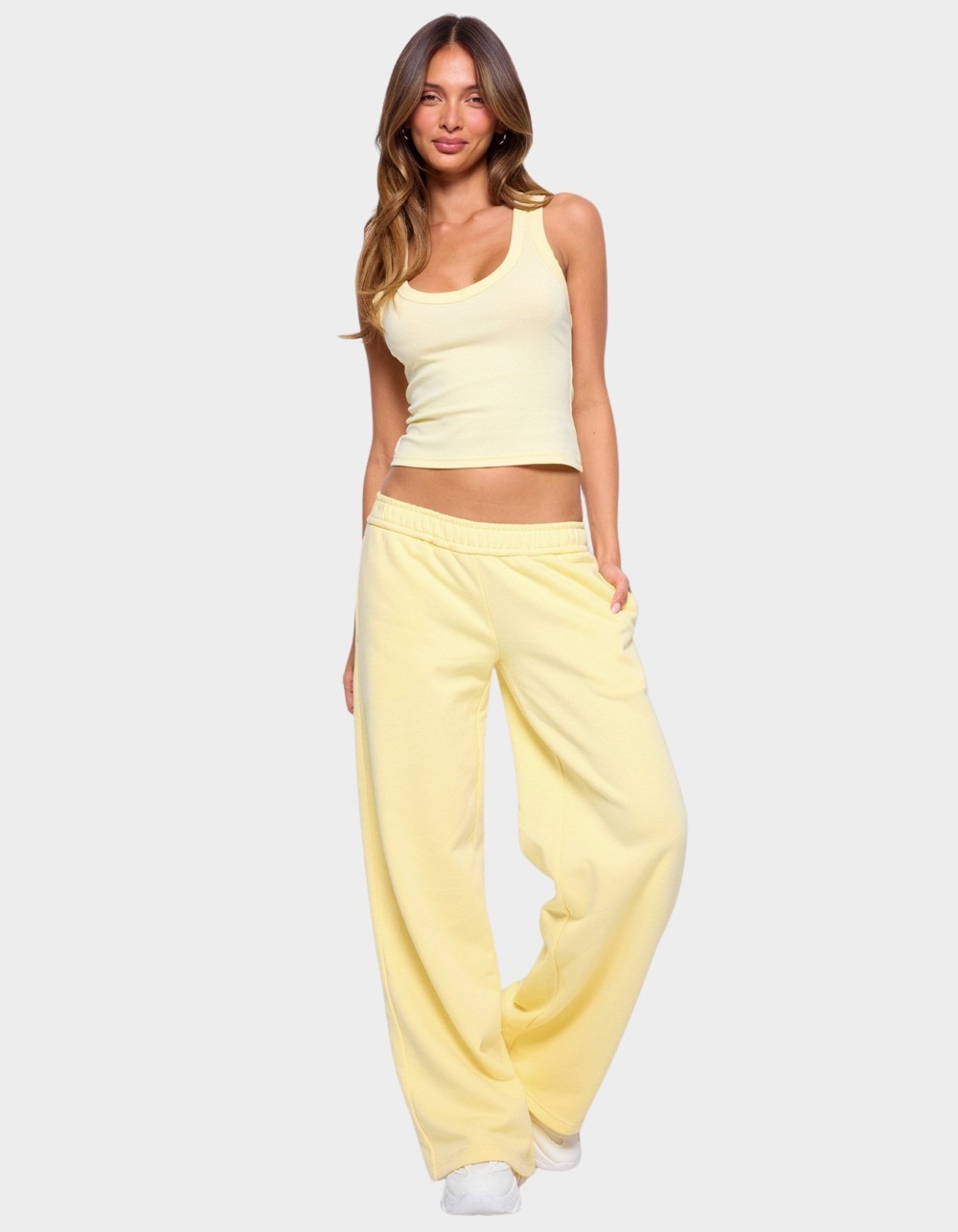 EDIKTED Janele Ribbed Tank Top - YELLOW