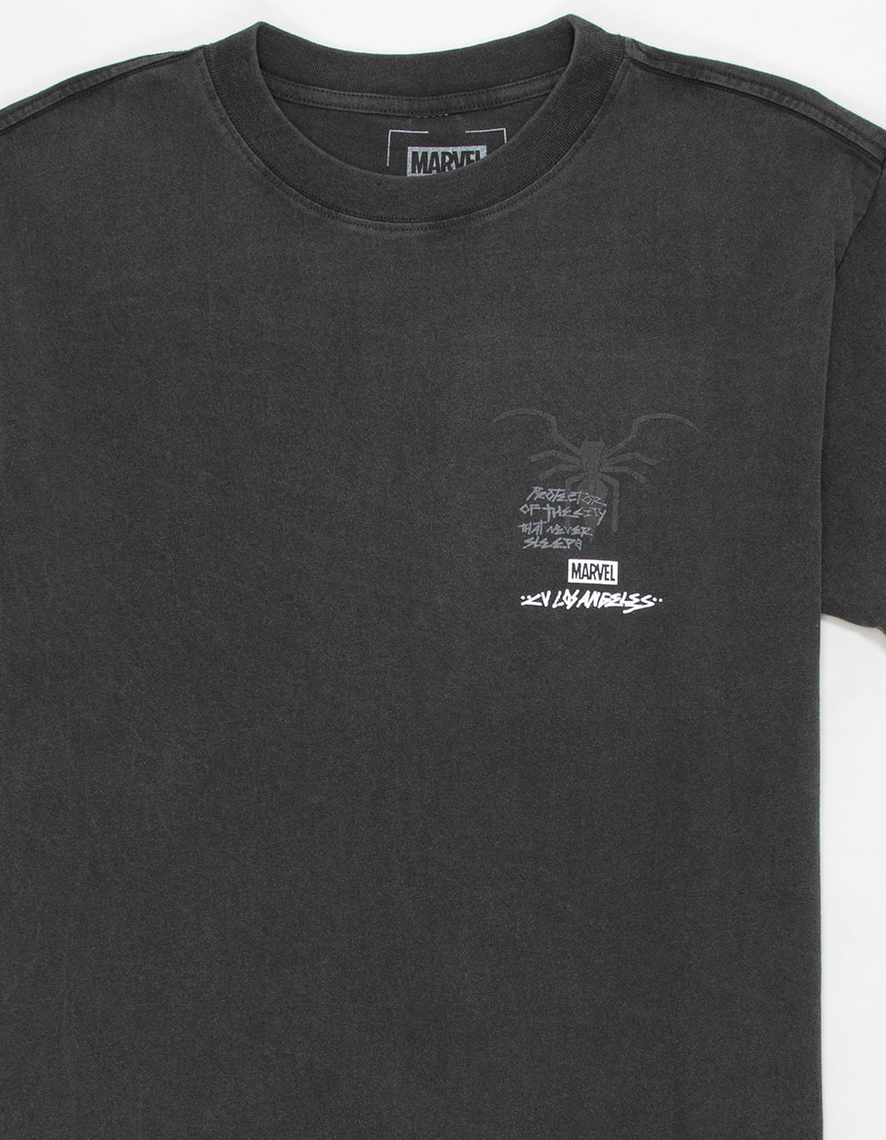 CVLA x Marvel Spider-Man Web Of The City Mens Boxy Tee - WASHED BLACK