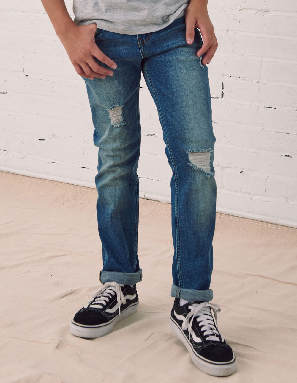 RSQ Boys Super Skinny Ripped Medium Vintage Jeans - MEDIUM VINTAGE | Tillys
