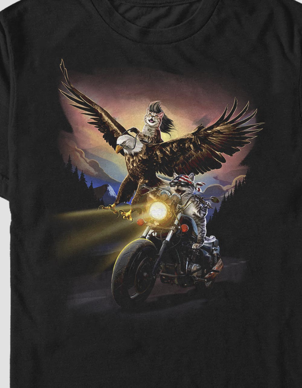 MOTORCYCLE Eagle Ride Free Unisex Tee - BLACK