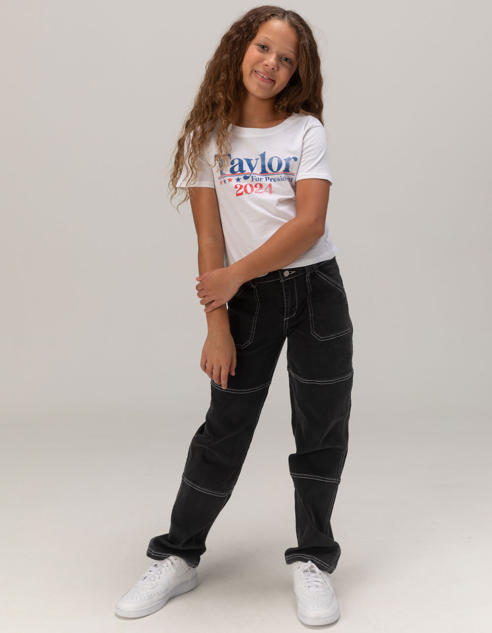PRINCE PETER Taylor For President Girls Tee - WHITE