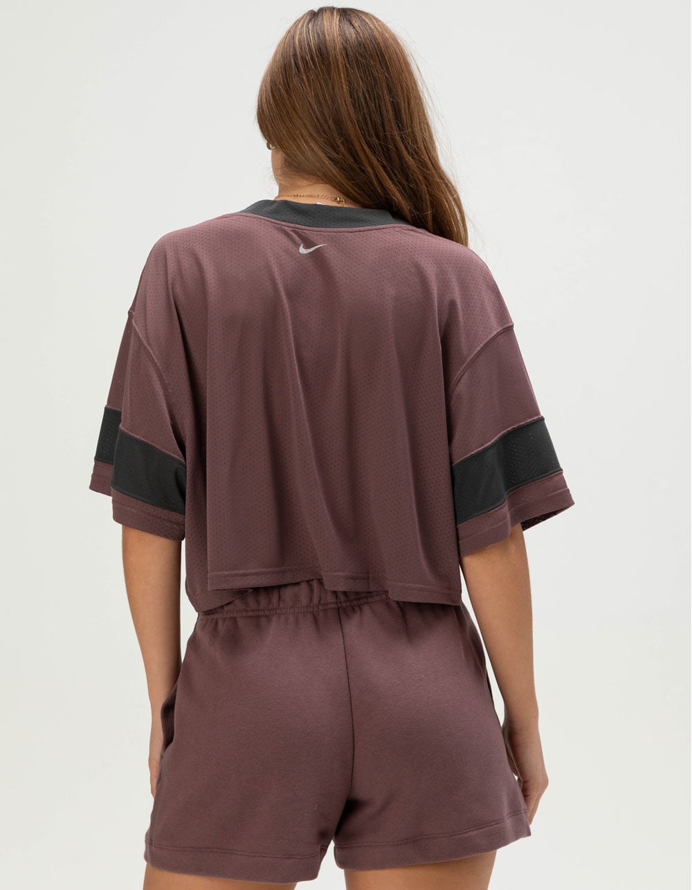 NIKE Sportswear Womens Crop Jersey - CHESTNUT