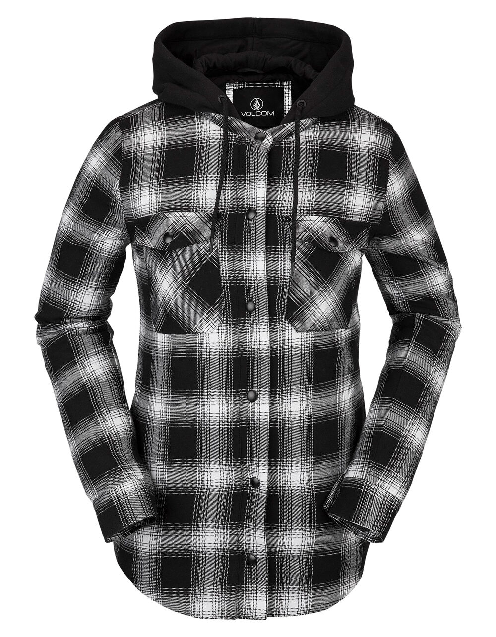 Womens Hooded Flannel Jacket BLACK Tillys