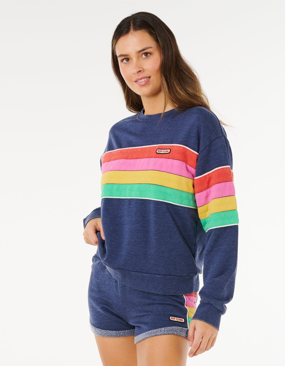 RIP CURL Surf Revival Womens Relaxed Crewneck Sweatshirt - NAVY